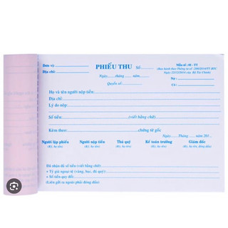 02 Quyển  Phiếu thu - chi 1- 2-3 liên A5, giấy đẹp (~100 tờ/quyển)