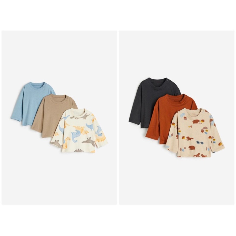 Set 3 áo thu đông bé trai HM Chính hãng