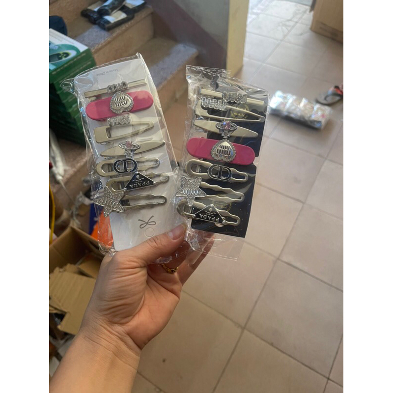 Sét 7 kẹp tóc mạ bạc siêu sang chảnh cho các nàng sniêu xinh siêu xị
