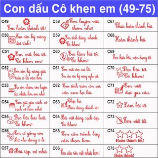 Khắc con dấu Cô khen em