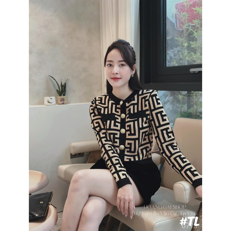 Áo Len Bal mann Vằn Khuy Vàng Siu Cấp