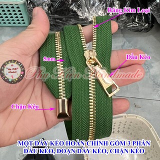 Đoạn dây kéo răng 5 (không đầu kéo răng 5, chặn kéo)