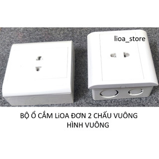 Ổ CẮM ( ĐƠN VÀ ĐÔI ) 2 CHẤU  VUÔNG LiOA