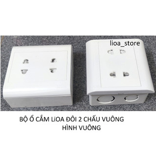 Ổ CẮM ( ĐƠN VÀ ĐÔI ) 2 CHẤU  VUÔNG LiOA