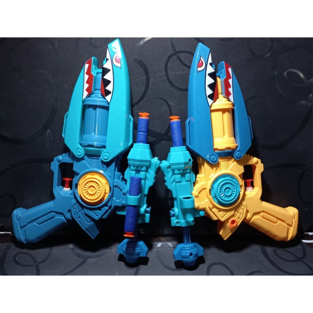 Đồ Chơi Nước 2 Trong 1, Máy Bắn Viên Xốp Và Nước, Đồ Chơi Vận Động, Mẫu Cá Mập 02207