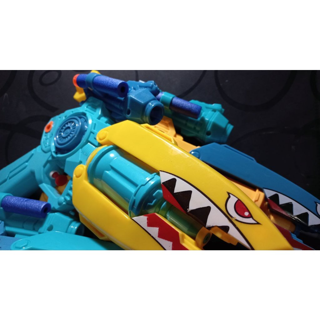 Đồ Chơi Nước 2 Trong 1, Máy Bắn Viên Xốp Và Nước, Đồ Chơi Vận Động, Mẫu Cá Mập 02207