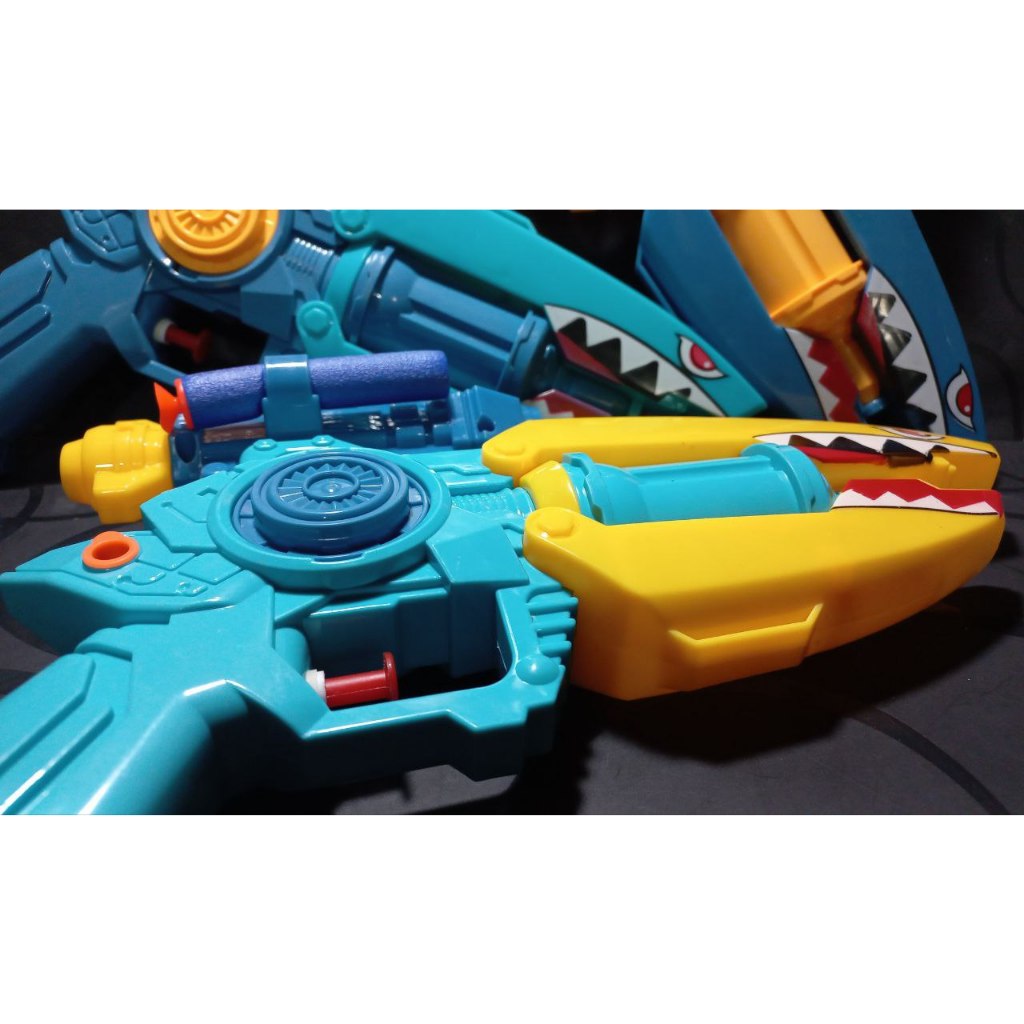 Đồ Chơi Nước 2 Trong 1, Máy Bắn Viên Xốp Và Nước, Đồ Chơi Vận Động, Mẫu Cá Mập 02207