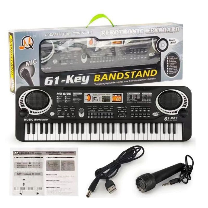 Đàn organ, đàn piano 61 phím cho bé - tặng kèm mic hát karaoke siêu cute sử dụng pin hoặc cắm điện trực tiếp