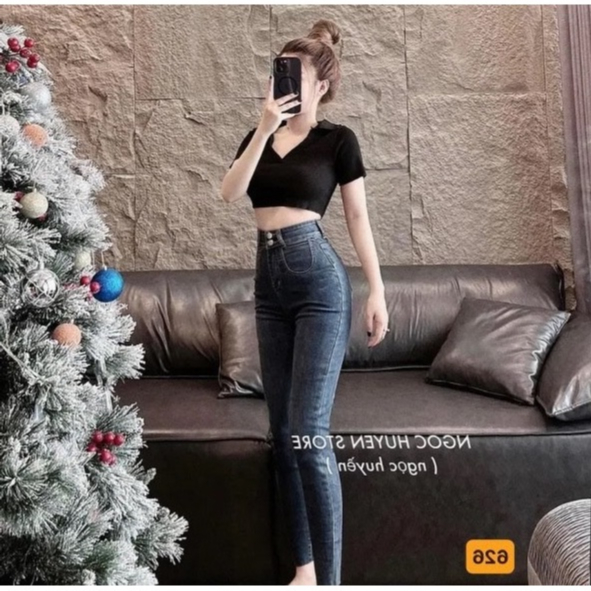 Quần jean nữ lưng cao skinny ôm dáng, quần bò nữ co giãn mẫu mới thời trang cao cấp A-T Fashion - JD626