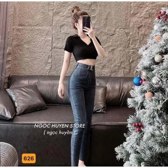 Quần jean nữ lưng cao skinny ôm dáng, quần bò nữ co giãn mẫu mới thời trang cao cấp A-T Fashion - JD626