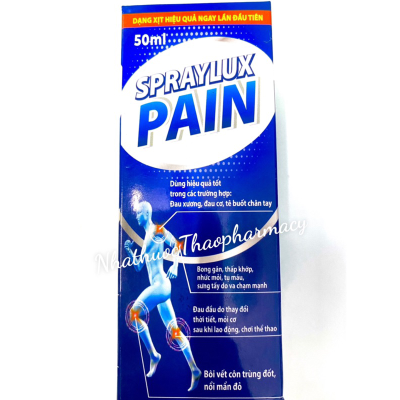 XỊT GIẢM ĐAU , BONG GÂN, Sưng tấy, nhức mỏi chai 50ml