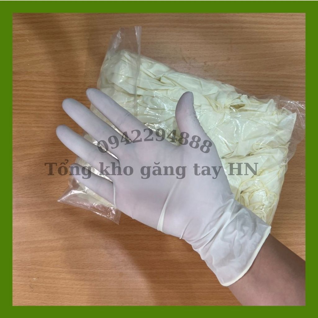 Găng tay y tế không bột và có bột bịch 100 cái, bao tay y tế bịch 100 cái hàng chính hãng nhà máy