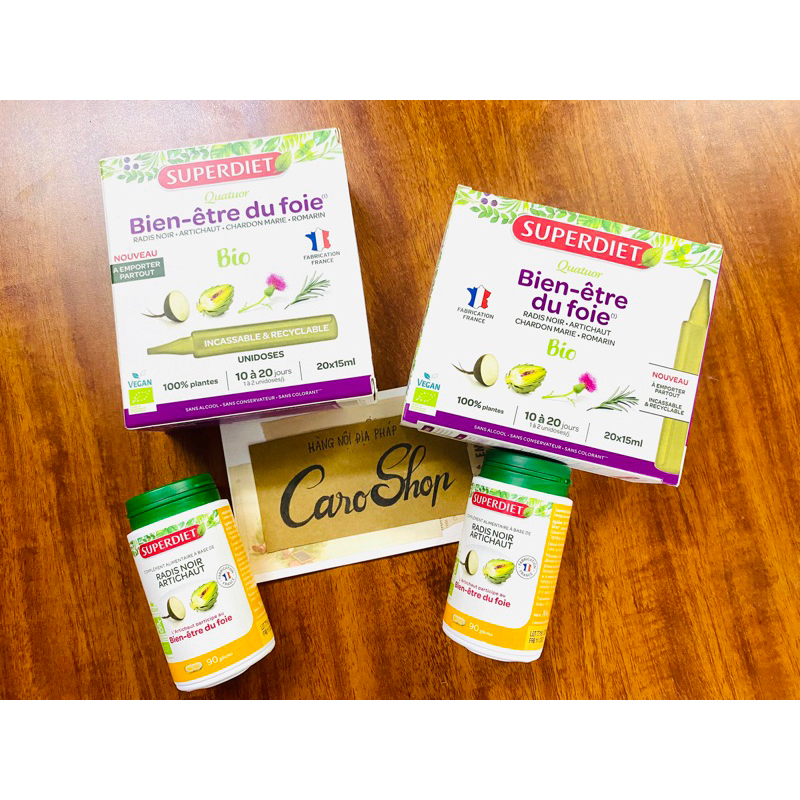 Detox bổ gan Superdiet Bien etre du Foie 20 ống Pháp