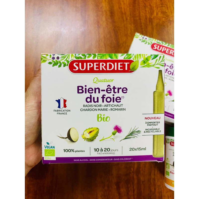Detox bổ gan Superdiet Bien etre du Foie 20 ống Pháp