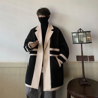 [ XẢ KHO] Áo măng tô nam hàn quốc dáng dài họa tiết đẹp, chất liệu dày dặn