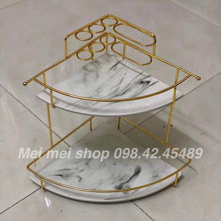 kệ mỹ phẩm gold 2- 3 tầng
