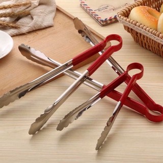 Kẹp gắp đá, gắp đồ ăn Inox cán đỏ
