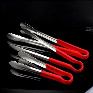 Kẹp gắp đá, gắp đồ ăn Inox cán đỏ