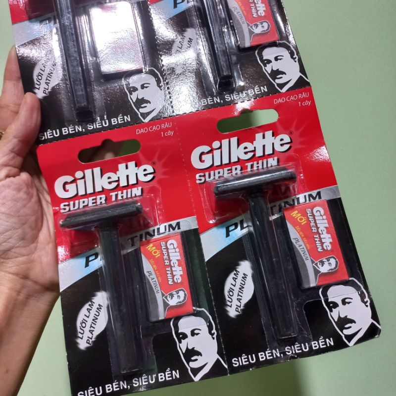 Dao cạo râu Gillette Super Thin Lưỡi Đơn ( 01 cây + 1 lưỡi)