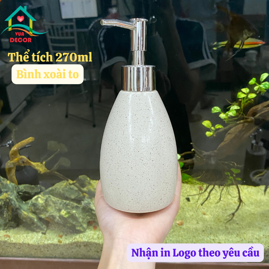 Bình Chiết dầu gội sứ Bát Tràng men muối tiêu,Chai/Lọ đựng nước rửa tay-sữa tắm Decor,Bộ đồ dùng phòng tắm VuaDecor