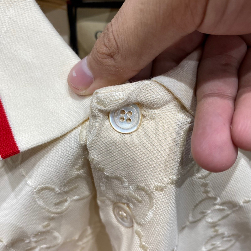 Áo Polo Nam GG Vân Thêu Tỉ Mỉ Viền Kẻ Cổ Chất Cotton Mát Lạnh Hàng Cao Cấp