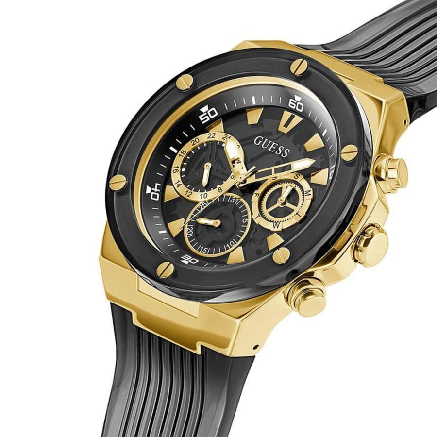 Đồng Hồ Nam GUESS GW0425G1 Ba Mặt Số Phụ Dây Silicone 46mm