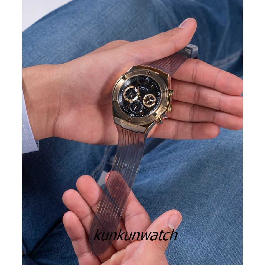 Đồng Hồ Nam GUESS GW0425G1 Ba Mặt Số Phụ Dây Silicone 46mm