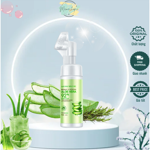 Sữa rửa mặt tạo bọt đầu cọ silicon tinh chất nha đam bioaqua 120ml sạch sâu, sáng mịn da