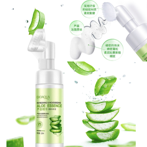 Sữa rửa mặt tạo bọt đầu cọ silicon tinh chất nha đam bioaqua 120ml sạch sâu, sáng mịn da