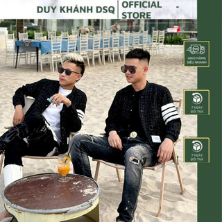 Áo khoác bomber thu đông nam nữ đẹp, áo khoác dạ cao cấp hoạ tiết phong cách thời trang khánh quân store