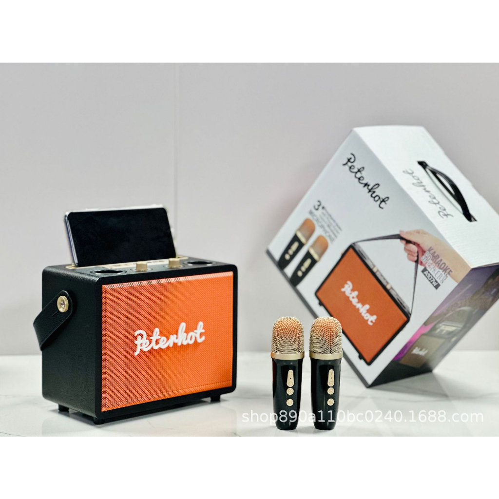 Loa Karaoke Bluetooth Peterhot A107 Tặng Mic Không Dây, Loa Hát Nghe Nhạc Bass Strest Thiết Kế Mới Mẫu Mới Nhất