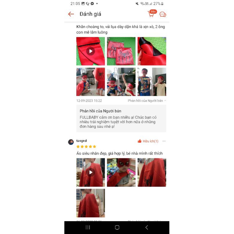 Áo Choàng Siêu Nhân Người Nhện Kèm Mặt Nạ các bé rất thích