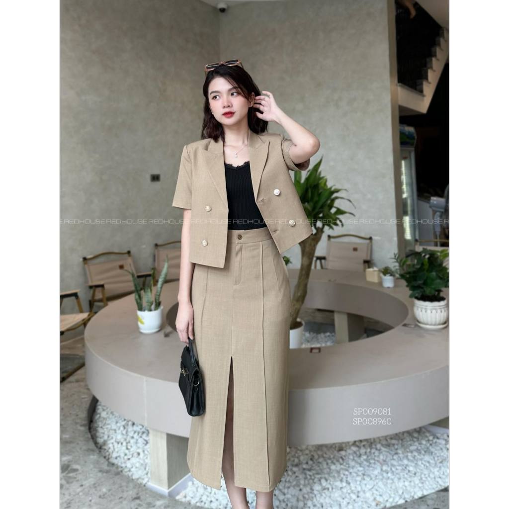 Chân váy bút chì 2 gân bên