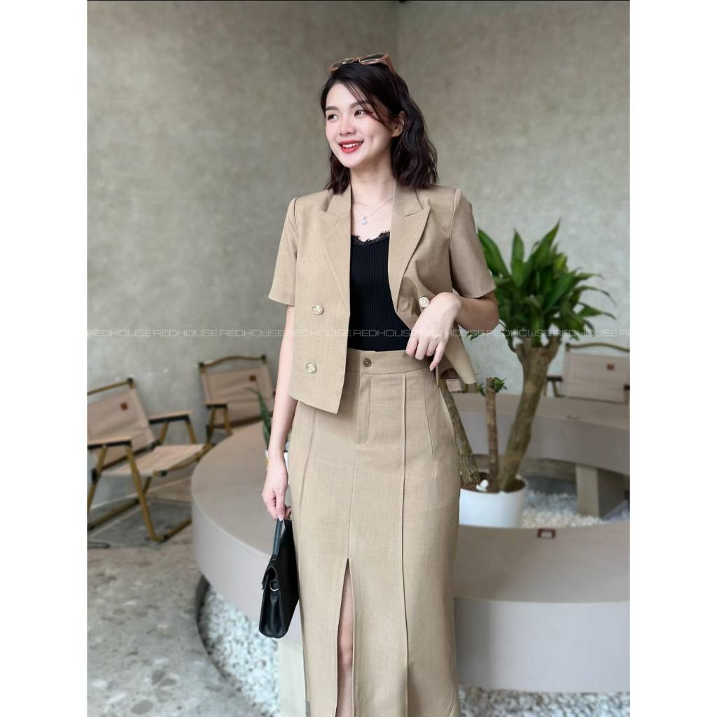 Chân váy bút chì 2 gân bên