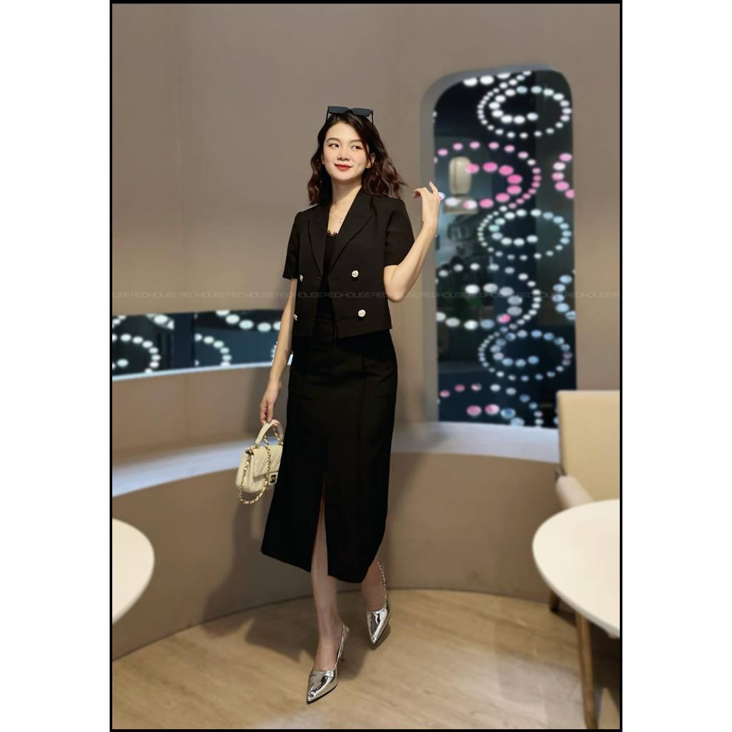 Chân váy bút chì 2 gân bên