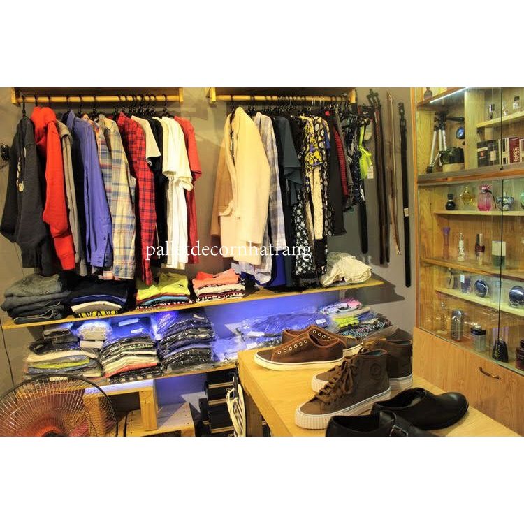 Đôn  2 tầng để chậu cây hoa cảnh bằng gỗ thông mẫu 1