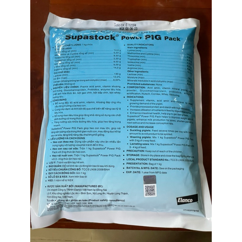 SUPASTOCK POWER PIG PACK gói 1 kg chuyên dùng Heo con lớn nhanh, giúp heo nái khoẻ và sinh sản tốt