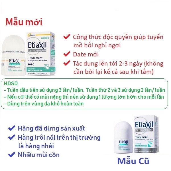 Lăn Khử Mùi Etiaxi, Lăn Nách Etiaxi Khử Mùi Chính Hãng 15ml