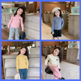 Áo len polo bé gái Ambb kids áo len bé gái mềm mịn M83