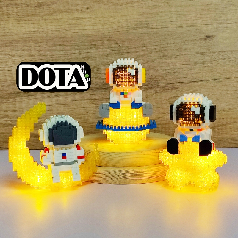 Đồ Chơi Mô Hình Lắp Ráp Phi Hành Gia Vũ Trụ Phát Sáng 3D Space Moyu, Lego Phi Hành Gia Vũ Trụ Có Đèn Led
