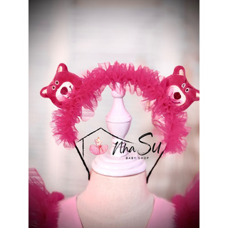 Cài tóc gấu dâu cho bé gái, cài tóc gấu lotso siêu đáng yêu