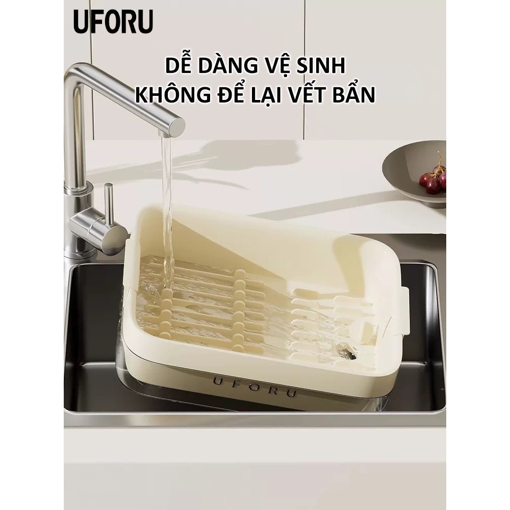 Hộp đựng bát đĩa, bình nước, đồ sơ sinh cho trẻ nhỏ ráo nước, chống bụi, có nắp đậy 2 chiều thông minh