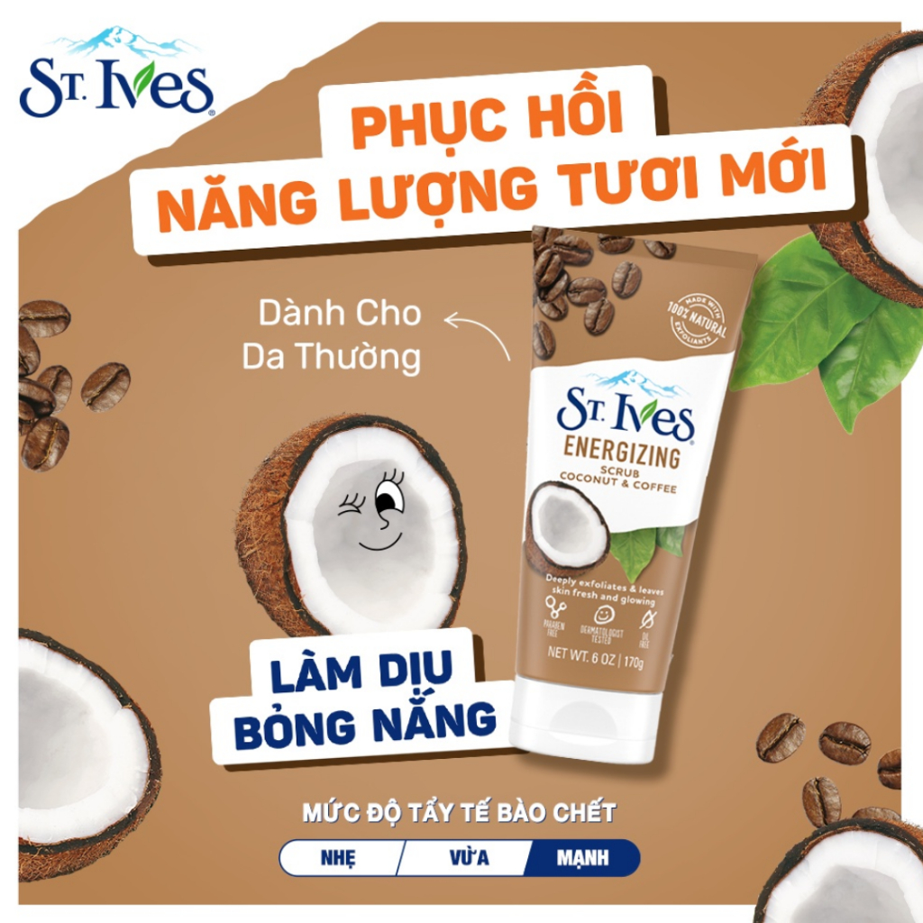 Sữa rửa mặt tẩy tế bào chết ST.Ives chiết xuất trà xanh làm sạch sâu và mịn da 170g Mỹ