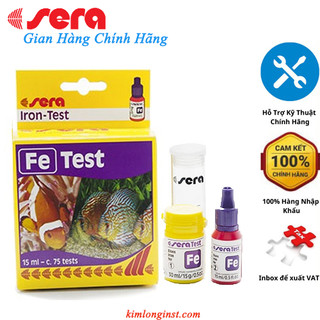 Bộ kiểm tra fe sera, model:test fe sera), thương hiệu: sera gồm 1 lọ 15ml và 1 lọ bột 30g kèm 1 ống thạch anh