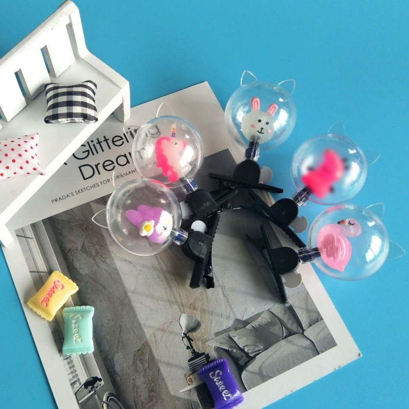 Đồ chơi kẹp tóc hình nhân vật hoạt hình phát sáng, đồ chơi trang trí, cài tóc, quần áo dễ thương