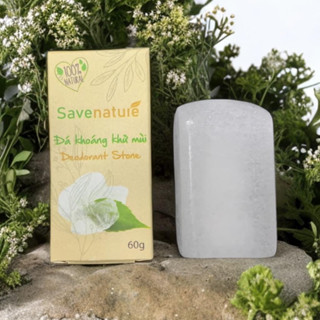 Đá lăn nách khử mùi từ phèn chua (muối khoáng tự nhiên) Savenature tiện dụng, trắng sáng, không thâm sạm