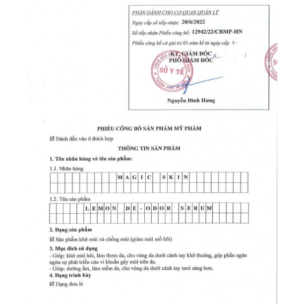 Serum hôi nách Magic Skin khử mùi hôi nách hôi chân