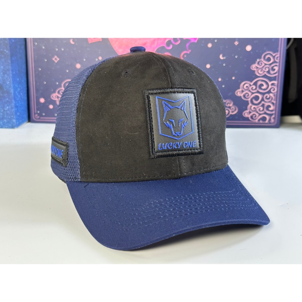 Mũ lưỡi trai nam nữ phối da lộn hình sói Lucky one thời trang thể thao, nón kết mới, M199