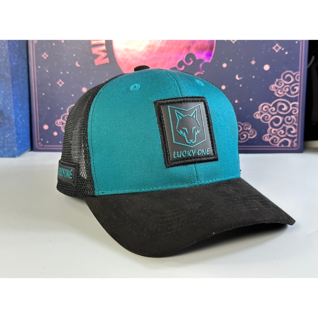 Mũ lưỡi trai nam nữ phối da lộn hình sói Lucky one thời trang thể thao, nón kết mới, M199