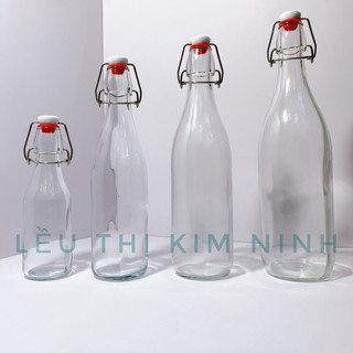 Chai thủy tinh nắp gài tạo gas f2 kombucha